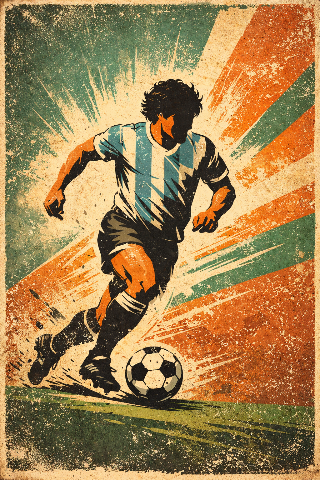 Abstract football legend illustration